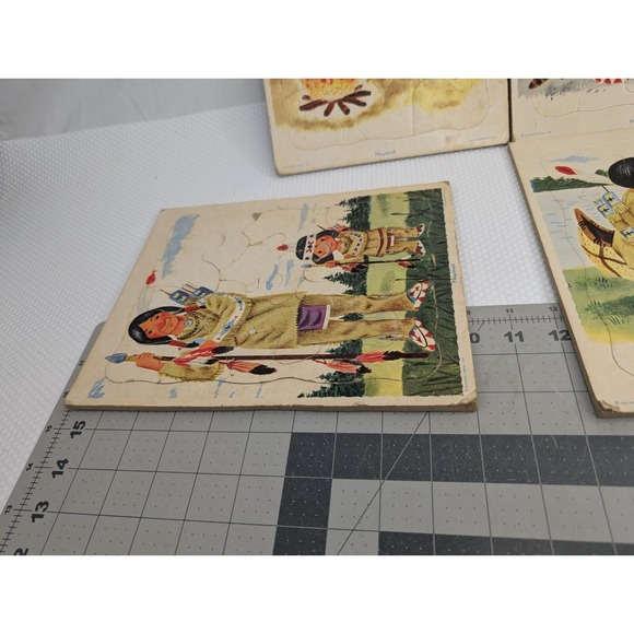 Playskool Golden Press Indian Tray Puzzle Lot of 4 - Picture 8 of 9